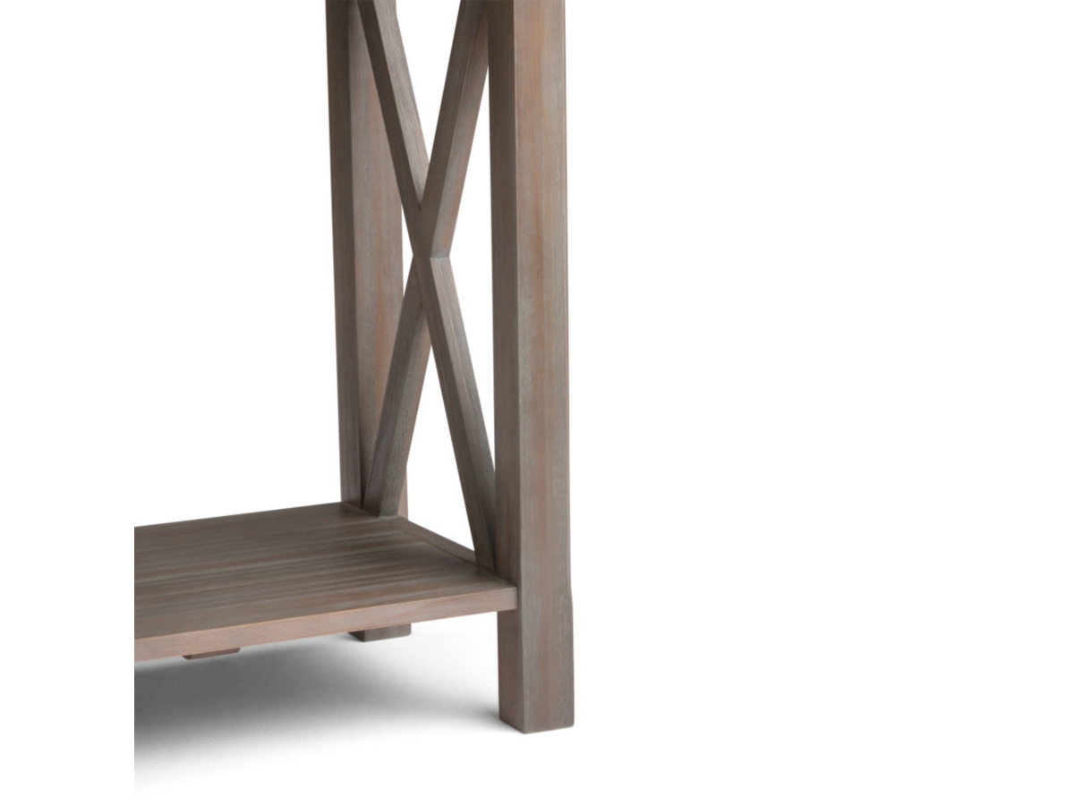 Simpli Home Kitchener Console Sofa Table, Distressed Gray, large