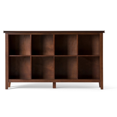 Simpli Home Artisan 8 Cube Storage Sofa Table, Russet Brown, large