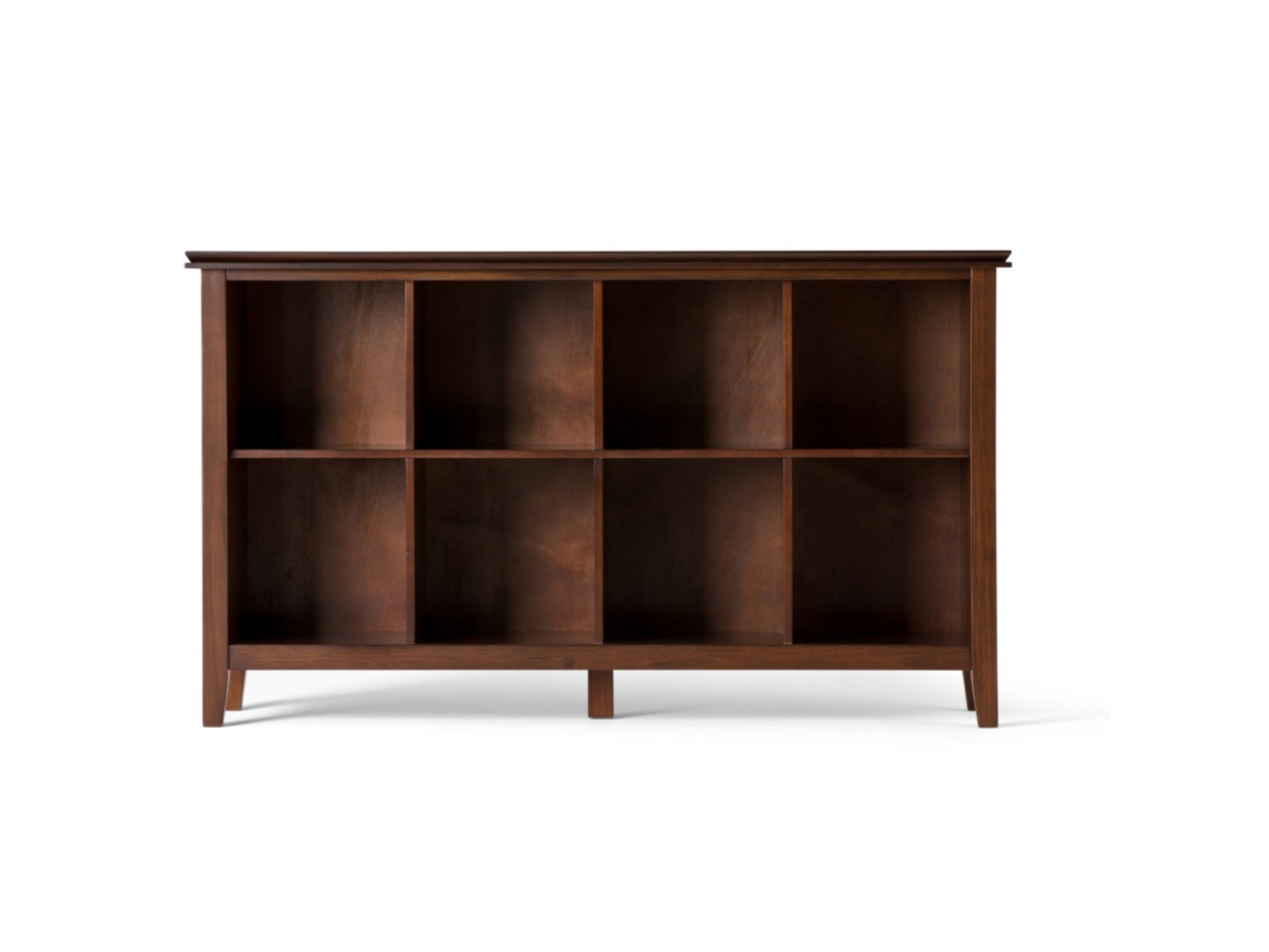 Simpli Home Artisan 8 Cube Storage Sofa Table, Russet Brown, large