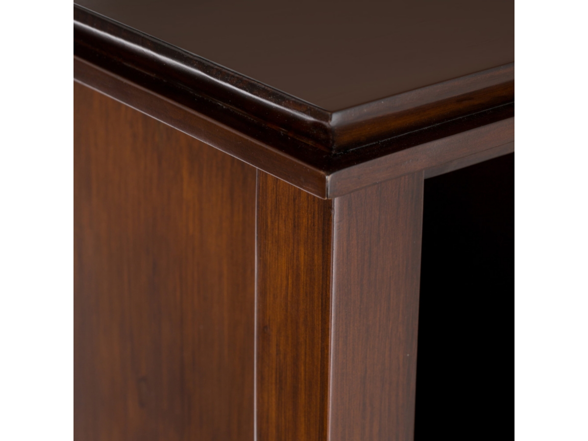 Simpli Home Artisan 8 Cube Storage Sofa Table, Russet Brown, large