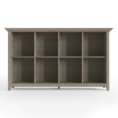 Simpli Home Amherst 8 Cube Storage Sofa Table, Distressed Gray, large