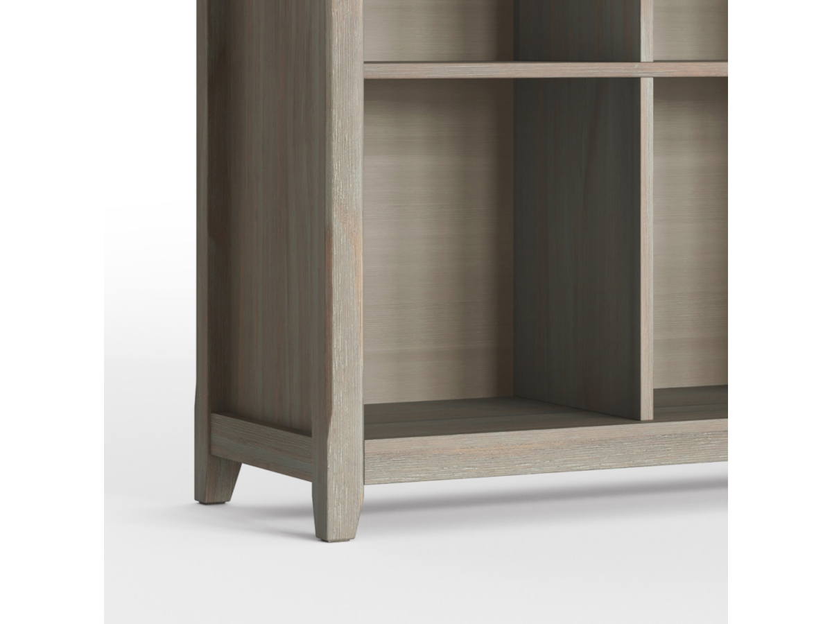 Simpli Home Amherst 8 Cube Storage Sofa Table, Distressed Gray, large