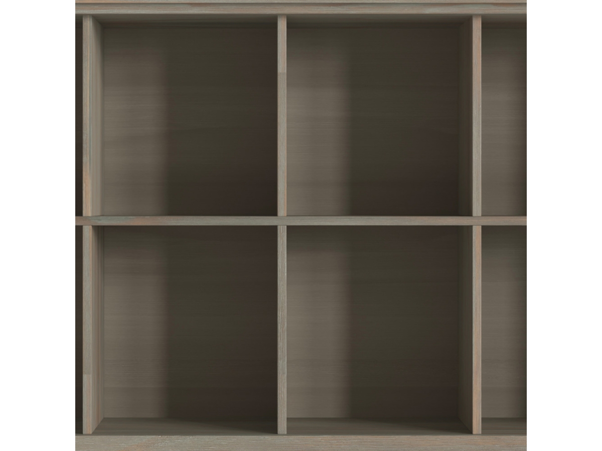 Simpli Home Amherst 8 Cube Storage Sofa Table, Distressed Gray, large