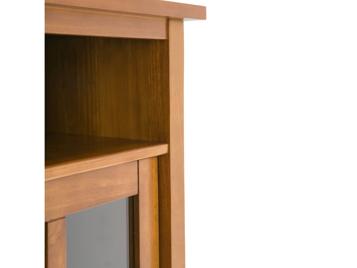 Simpli Home Warm Shaker Medium Storage Media Cabinet, Golden Brown, large