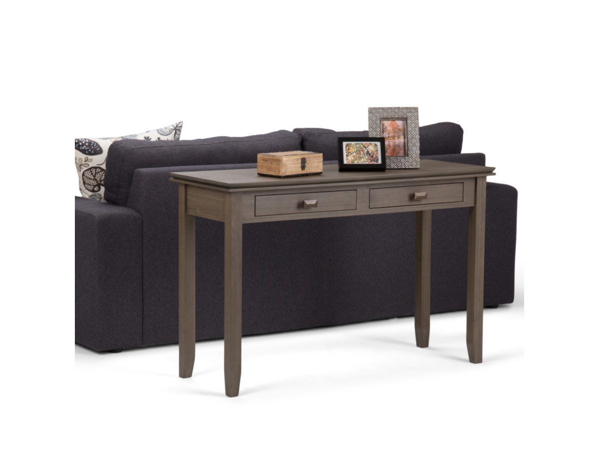 Simpli Home Artisan Console Sofa Table, Farmhouse Gray, large
