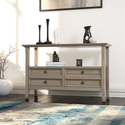 A600039056 Simpli Home Amherst Console Sofa Table, Distressed sku A600039056