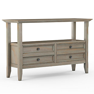 Simpli Home Amherst Console Sofa Table, Distressed Gray, large