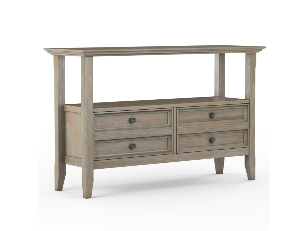 Simpli Home Amherst Console Sofa Table, Distressed Gray, large