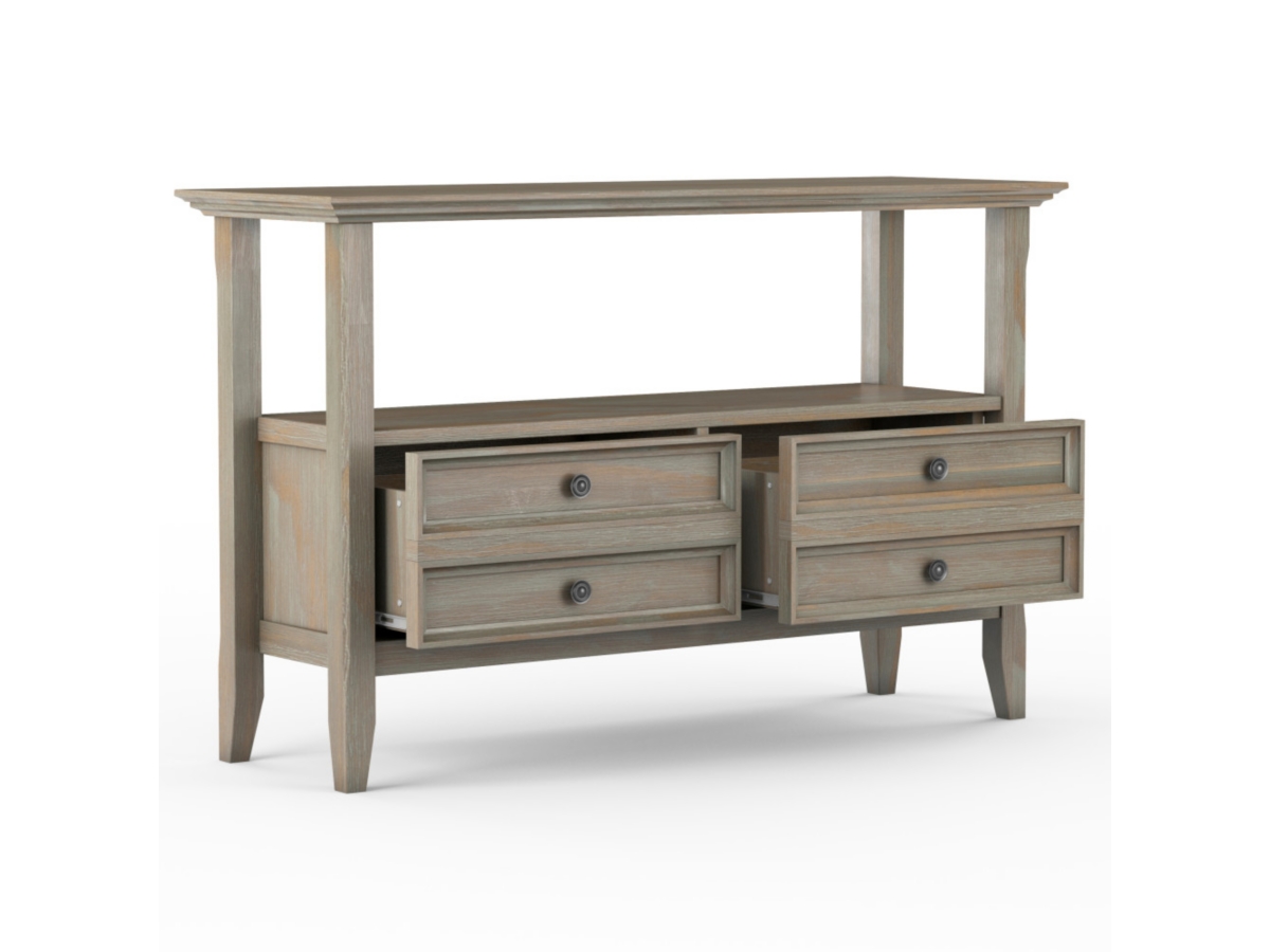 Simpli Home Amherst Console Sofa Table, Distressed Gray, large