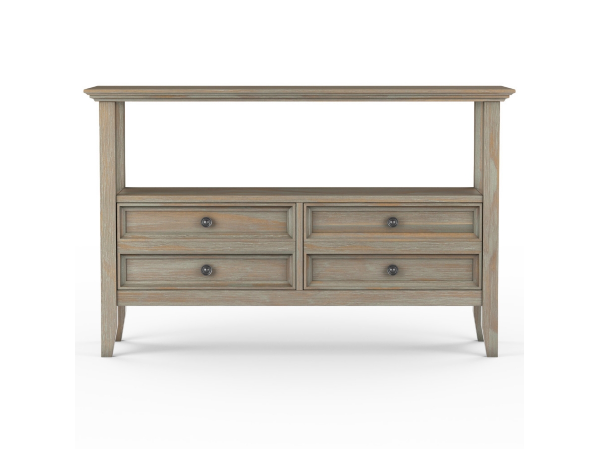 Simpli Home Amherst Console Sofa Table, Distressed Gray, large