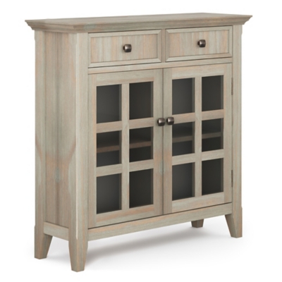Simpli Home Acadian Entryway Hallway Storage Cabinet, Distressed Gray, large