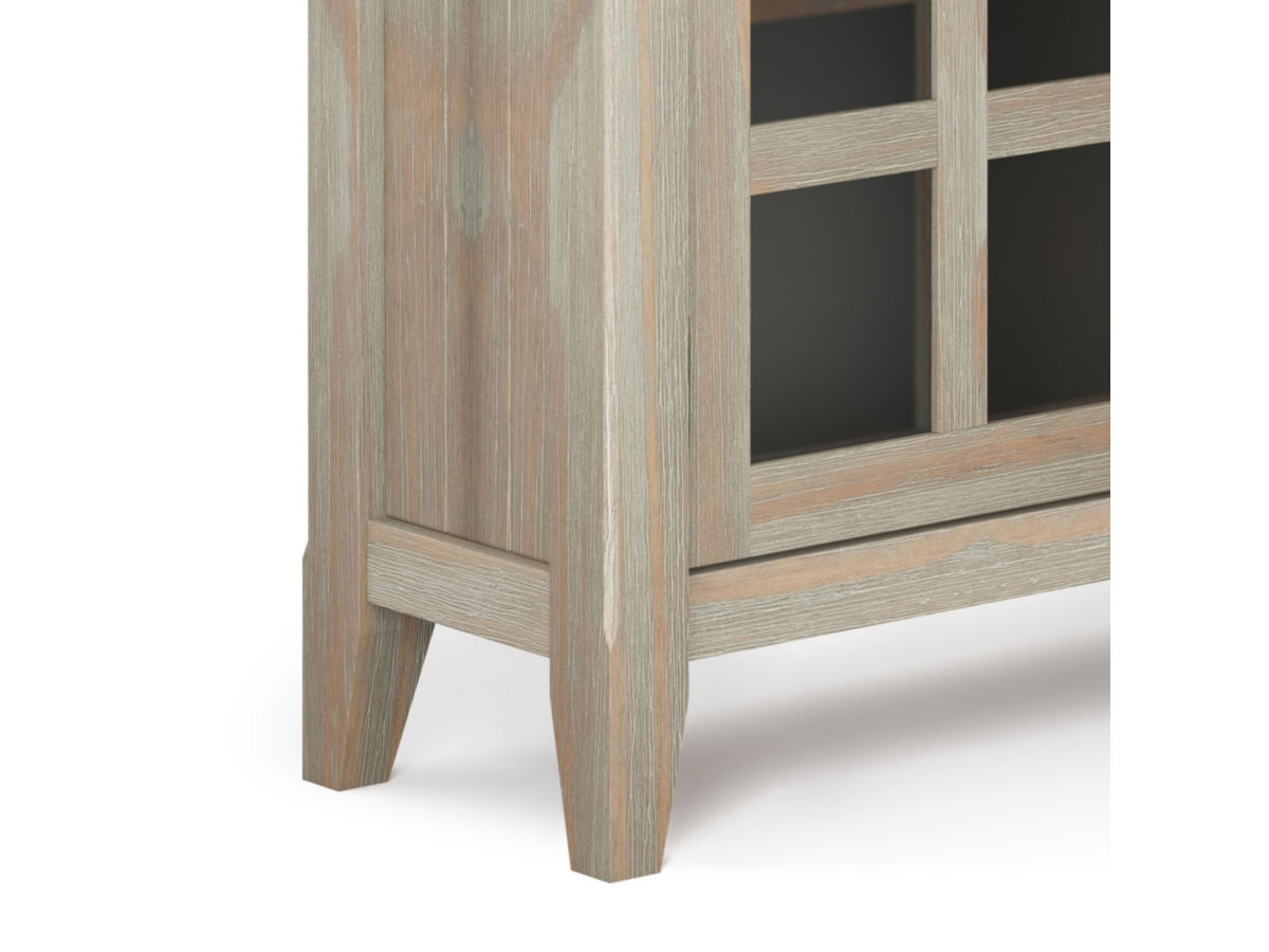 Simpli Home Acadian Entryway Hallway Storage Cabinet, Distressed Gray, large