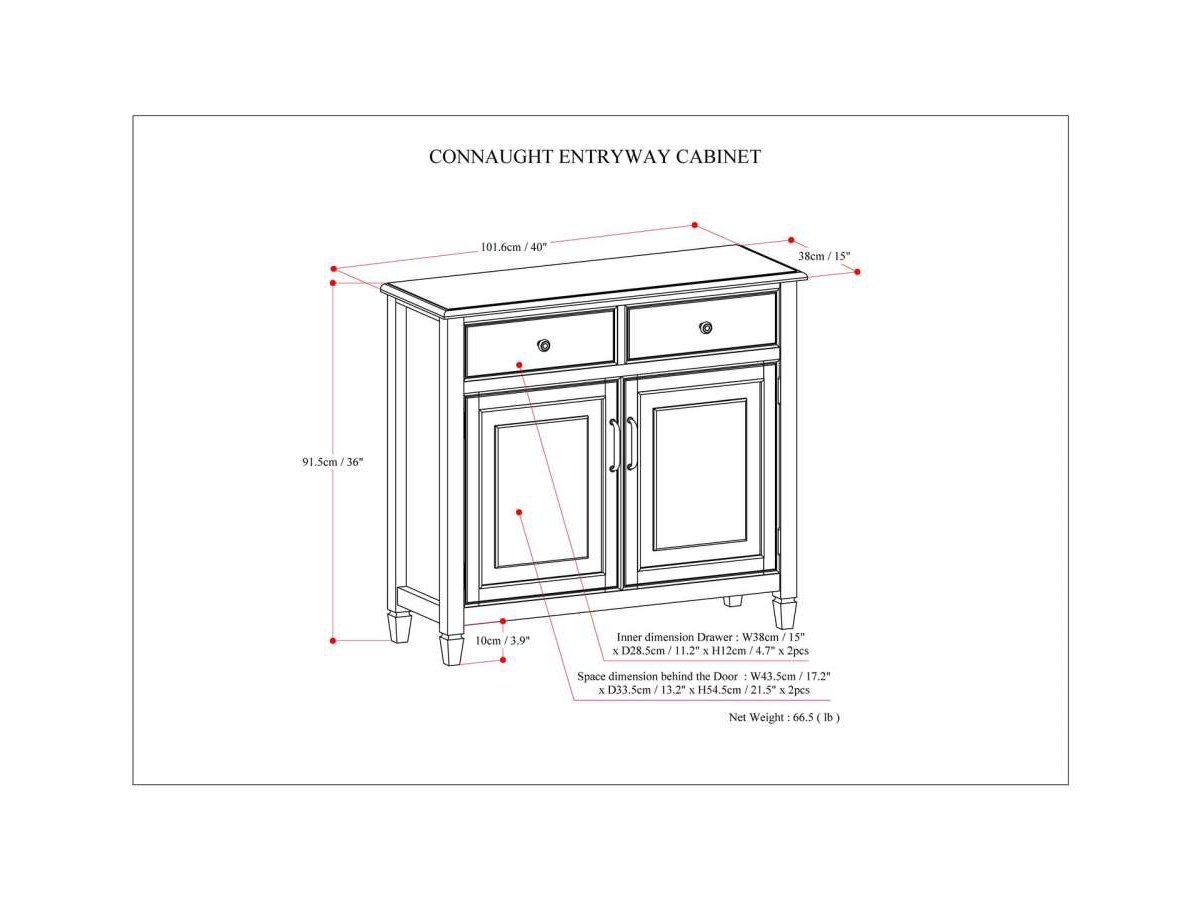 Simpli Home Connaught Entryway Storage Cabinet, Dark Chestnut Brown, large