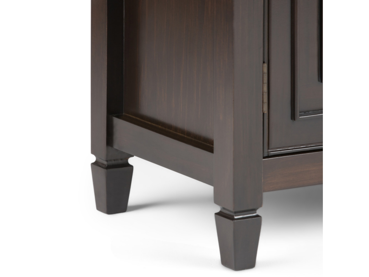 Simpli Home Connaught Entryway Storage Cabinet, Dark Chestnut Brown, large