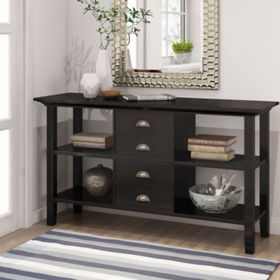 Redmond SOLID WOOD 54 inch Wide Transitional Console Sofa Table in Hickory Brown