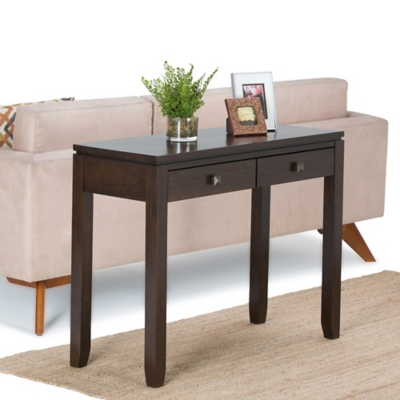 Simpli Home Cosmopolitan Console Table, Mahogany Brown