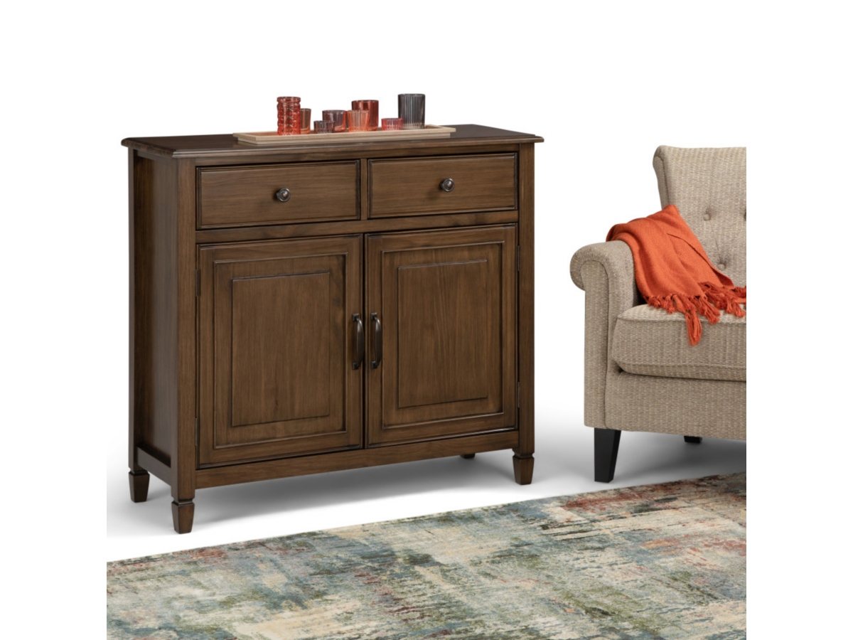 Simpli Home Connaught Entryway Storage Cabinet, Rustic Natural Aged Brown, large