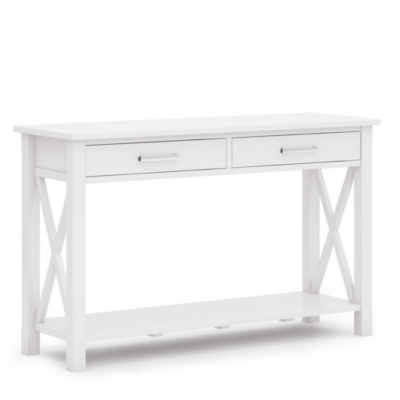 Simpli Home Kitchener Console Sofa Table, White, large