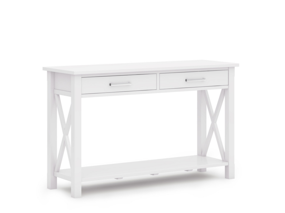 Simpli Home Kitchener Console Sofa Table, White, large