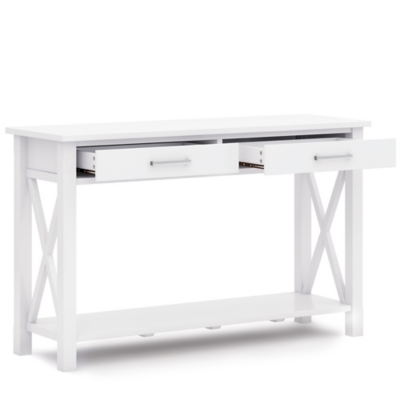 Simpli Home Kitchener Console Sofa Table, White, large