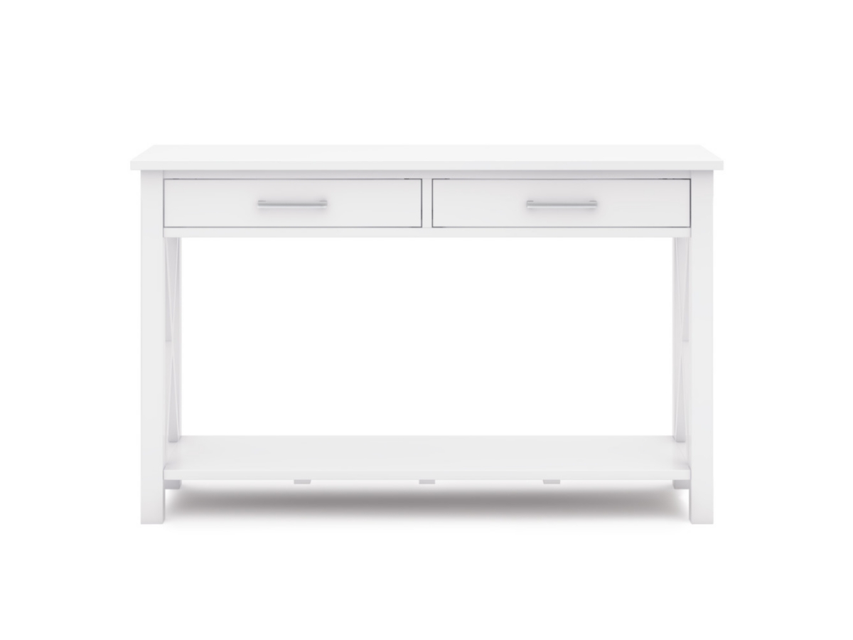 Simpli Home Kitchener Console Sofa Table, White, large