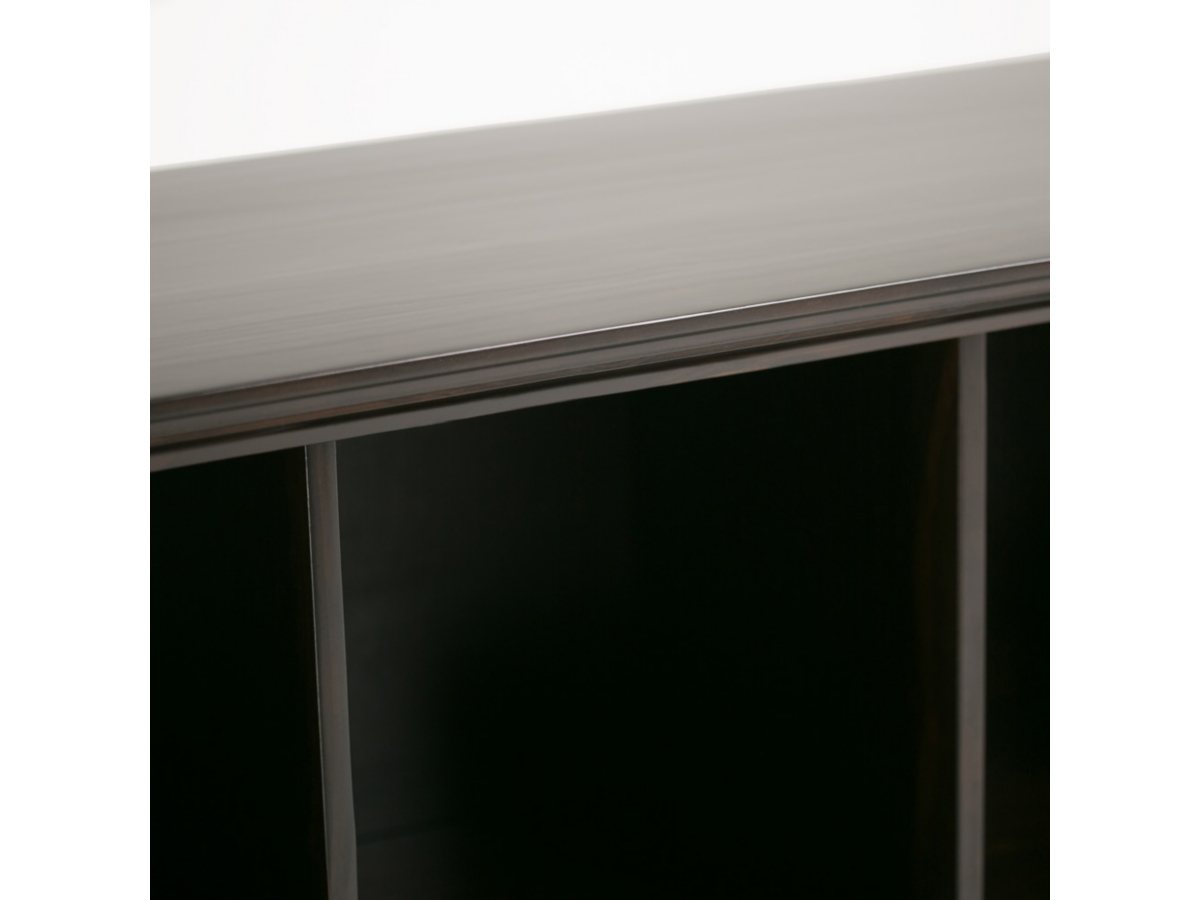 Simpli Home Amherst 8 Cube Bookcase Storage Sofa Table, Hickory Brown, large