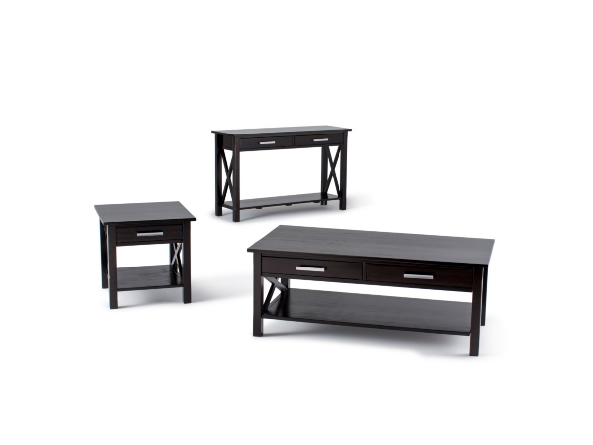 Simpli Home Kitchener Console Sofa Table, Hickory Brown, large