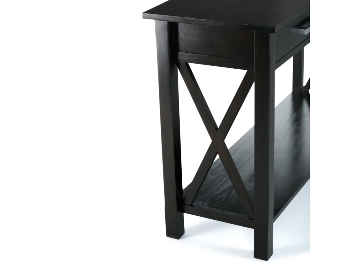 Simpli Home Kitchener Console Sofa Table, Hickory Brown, large
