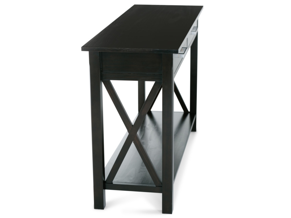 Simpli Home Kitchener Console Sofa Table, Hickory Brown, large