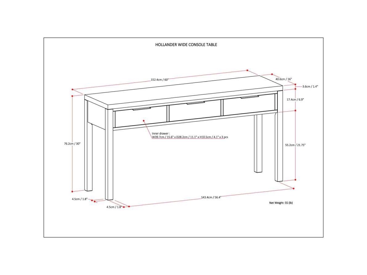 Simpli Home Hollander Wide Console Table, , large