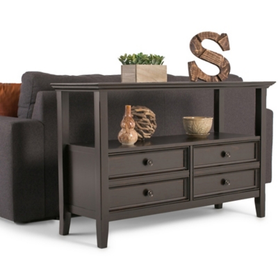 Simpli Home Amherst Console Sofa Table, Hickory Brown