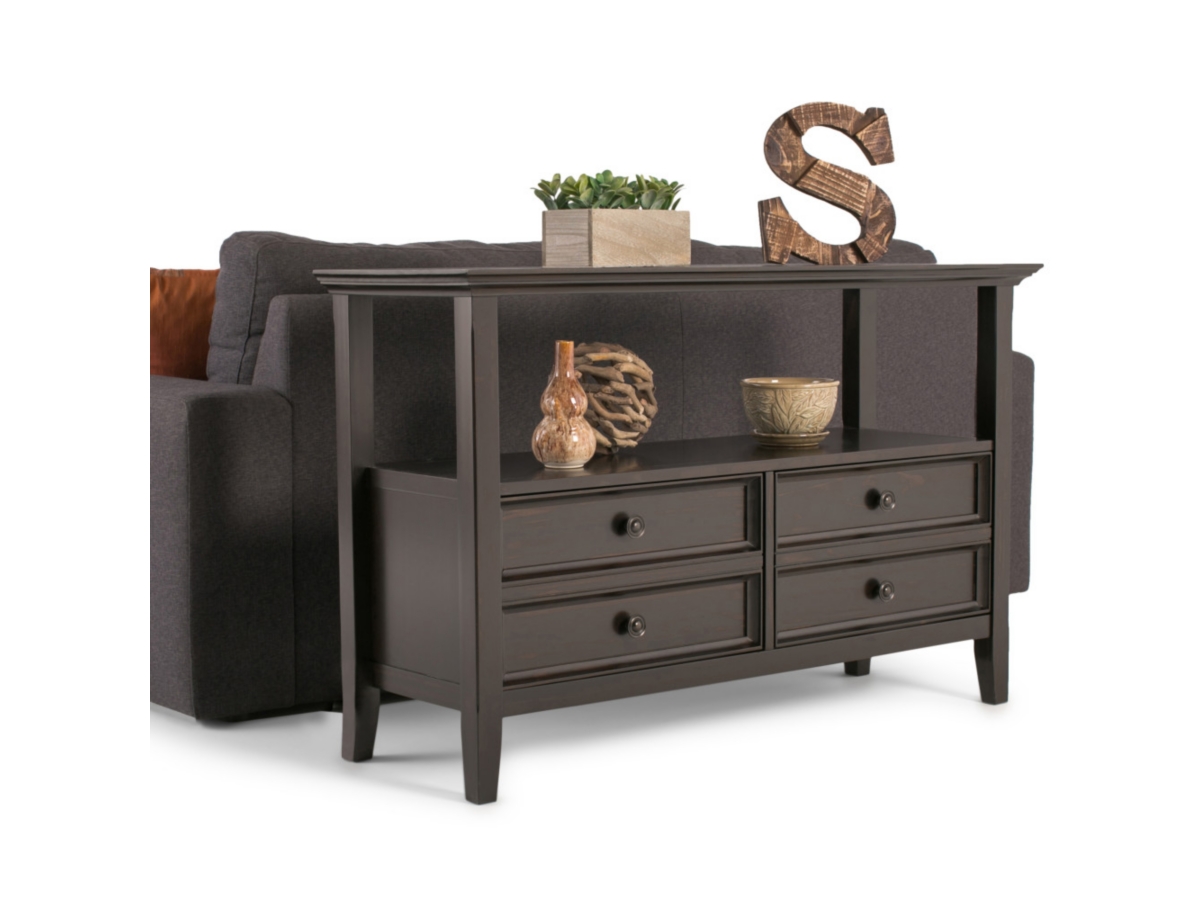 Simpli Home Amherst Console Sofa Table, Hickory Brown, large
