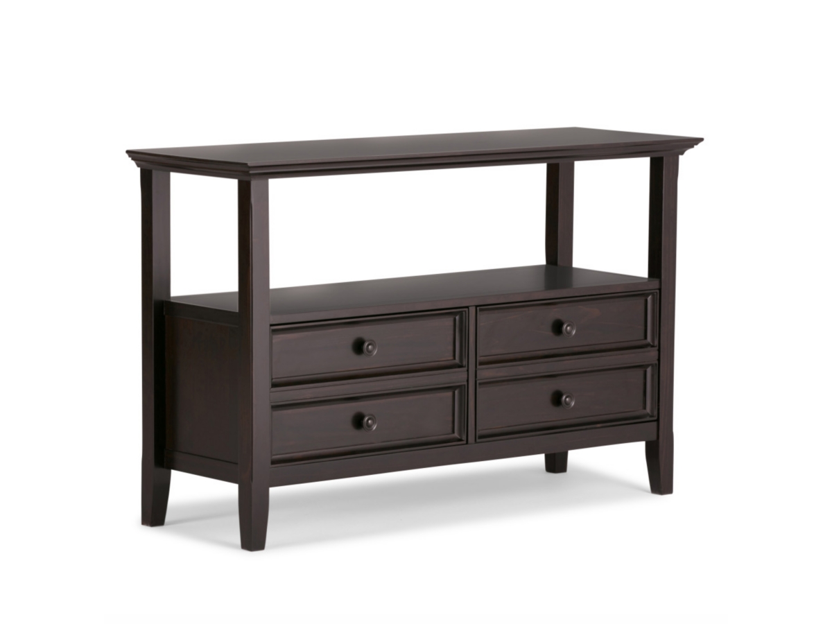 Simpli Home Amherst Console Sofa Table, Hickory Brown, large