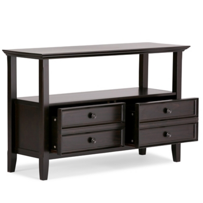 Simpli Home Amherst Console Sofa Table, Hickory Brown, large