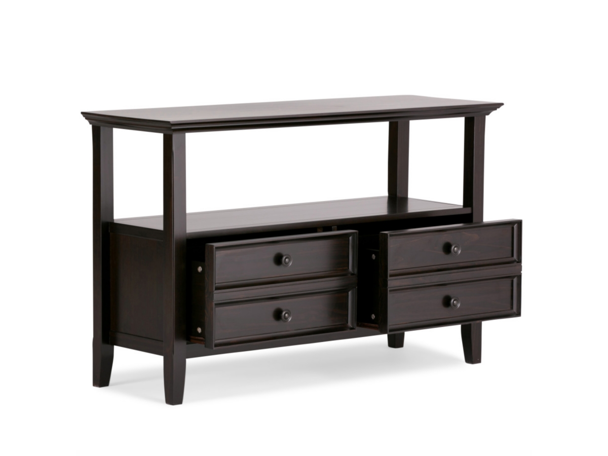 Simpli Home Amherst Console Sofa Table, Hickory Brown, large