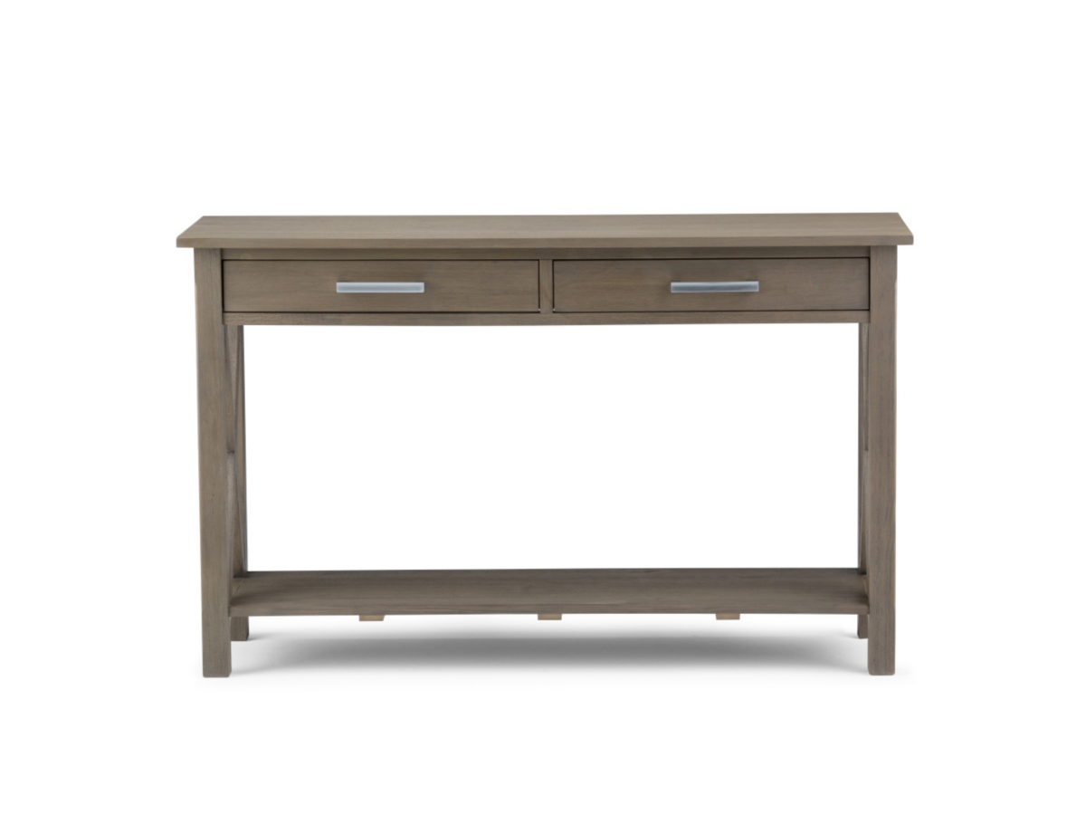 Simpli Home Kitchener Console Sofa Table, Farmhouse Gray, large