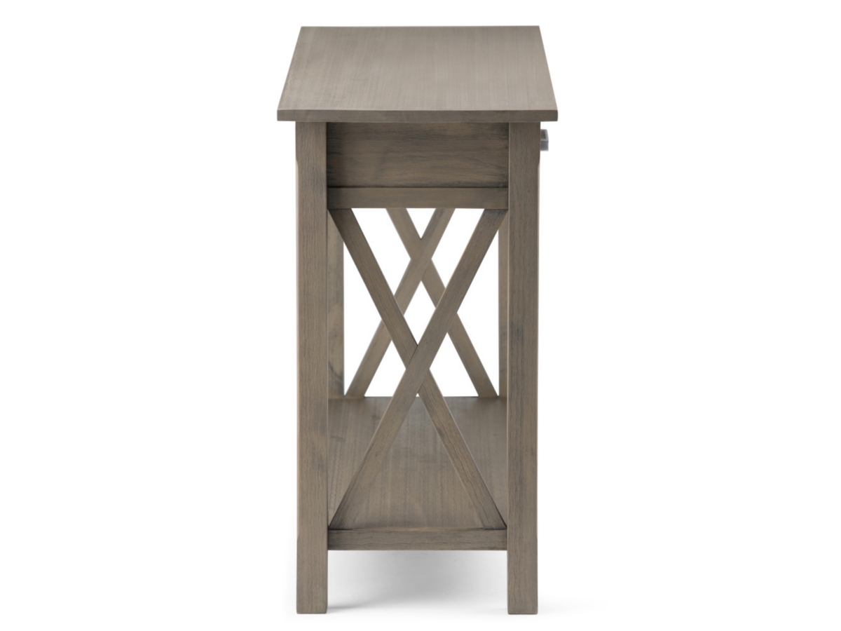 Simpli Home Kitchener Console Sofa Table, Farmhouse Gray, large