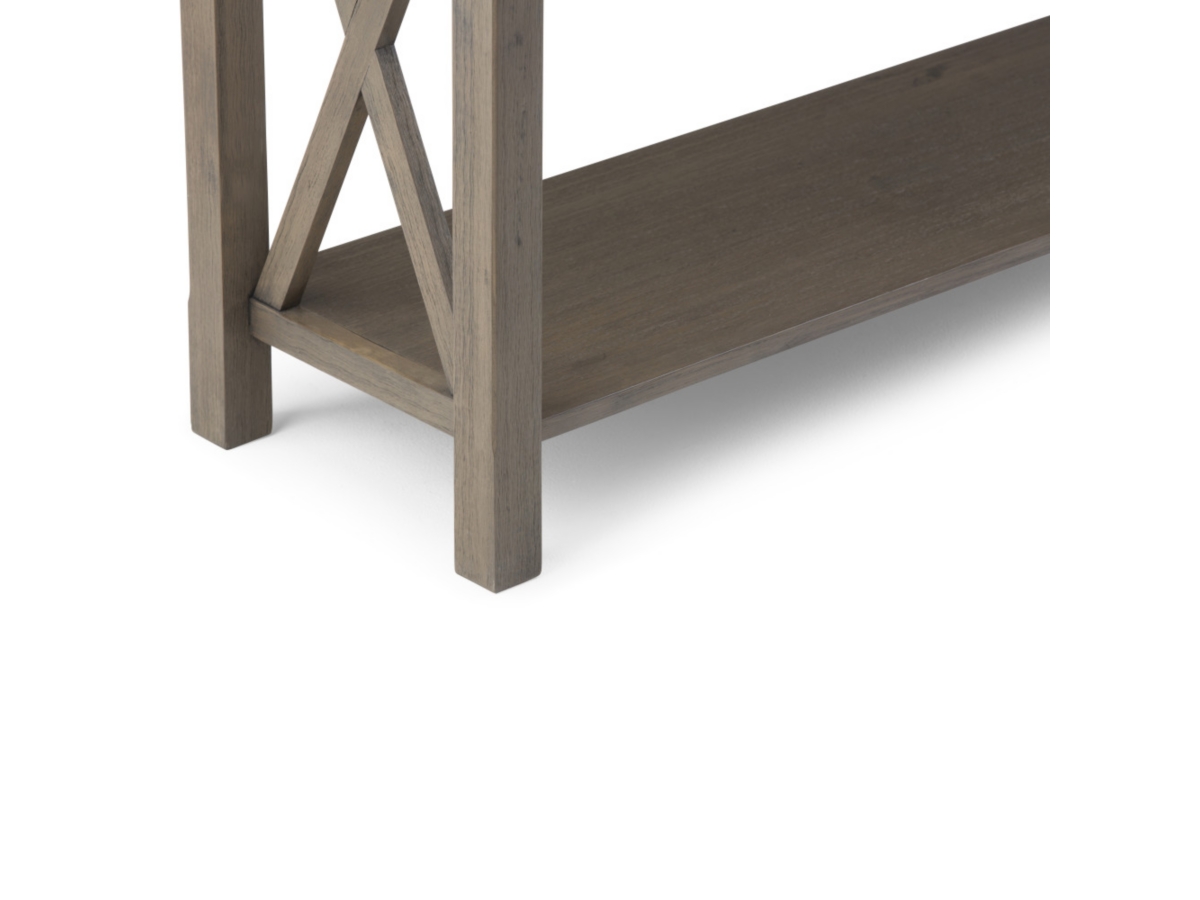 Simpli Home Kitchener Console Sofa Table, Farmhouse Gray, large