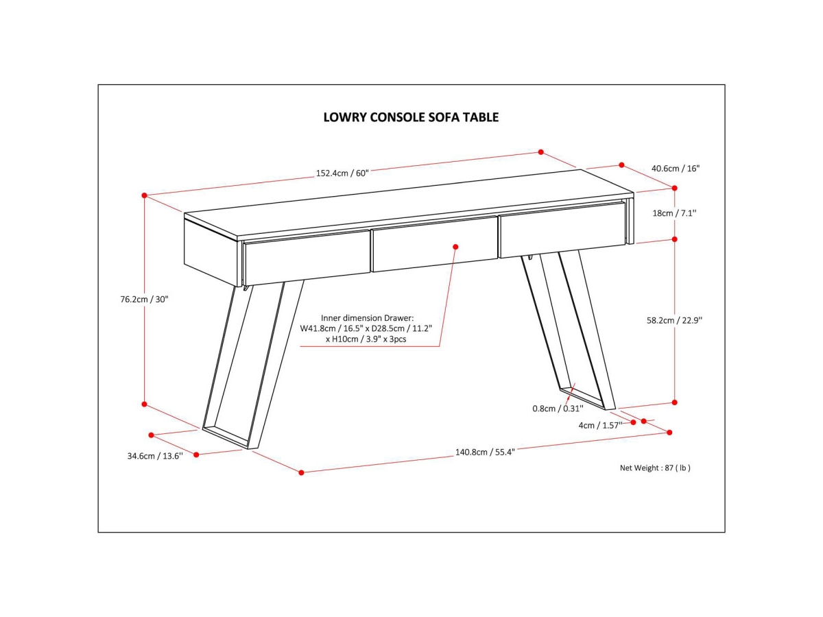 Simpli Home Lowry Console Sofa Table, , large