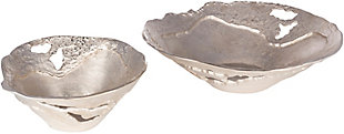 Surya Silver Distressed Decorative Bowl (Set of 2), , large