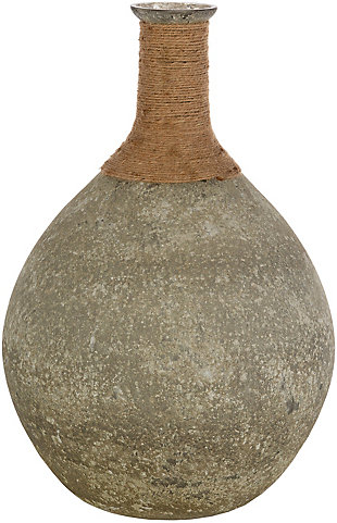 Surya Glacia Sage Jute Floor Vase, , large