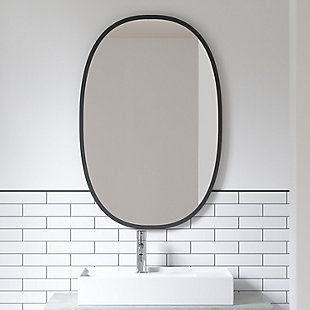 Umbra Medium Oval Black Modern Mirror 24" X 36", , rollover