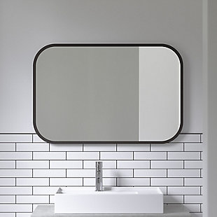Umbra Black Rectangular Framed Mirror, , rollover