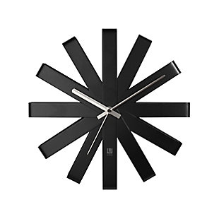 Black Modern Black Wall Clock, , large