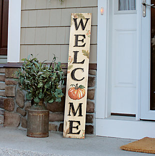 Fall Welcome Porch Board with Pumpkins Design, , rollover