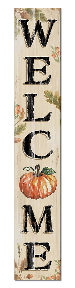 Fall Welcome Porch Board with Pumpkins Design, , large