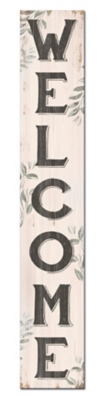 Cream Welcome Porch Board with Leaves, , large