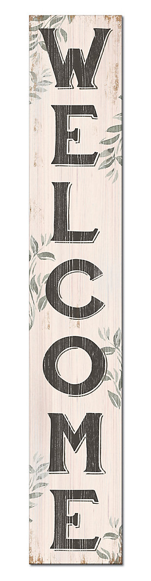 Porch Board™ WELCOME - CREAM WITH LEAVES - PORCH BOARD 8X46.5, , large