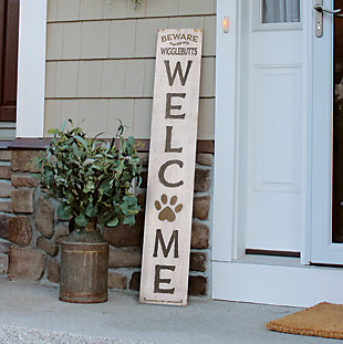 Welcome Porch Board with Paw Print, , rollover