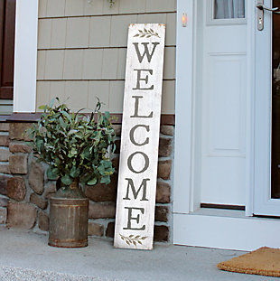 Welcome Porch Board with Spring Leaves, , rollover
